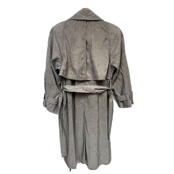 London Fog Womens Size 4 Petition Trench Over Coat Jacket Marbled Tan - Picture 5 of 11